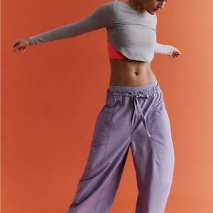 Women's Lavender Wide-Leg Pants